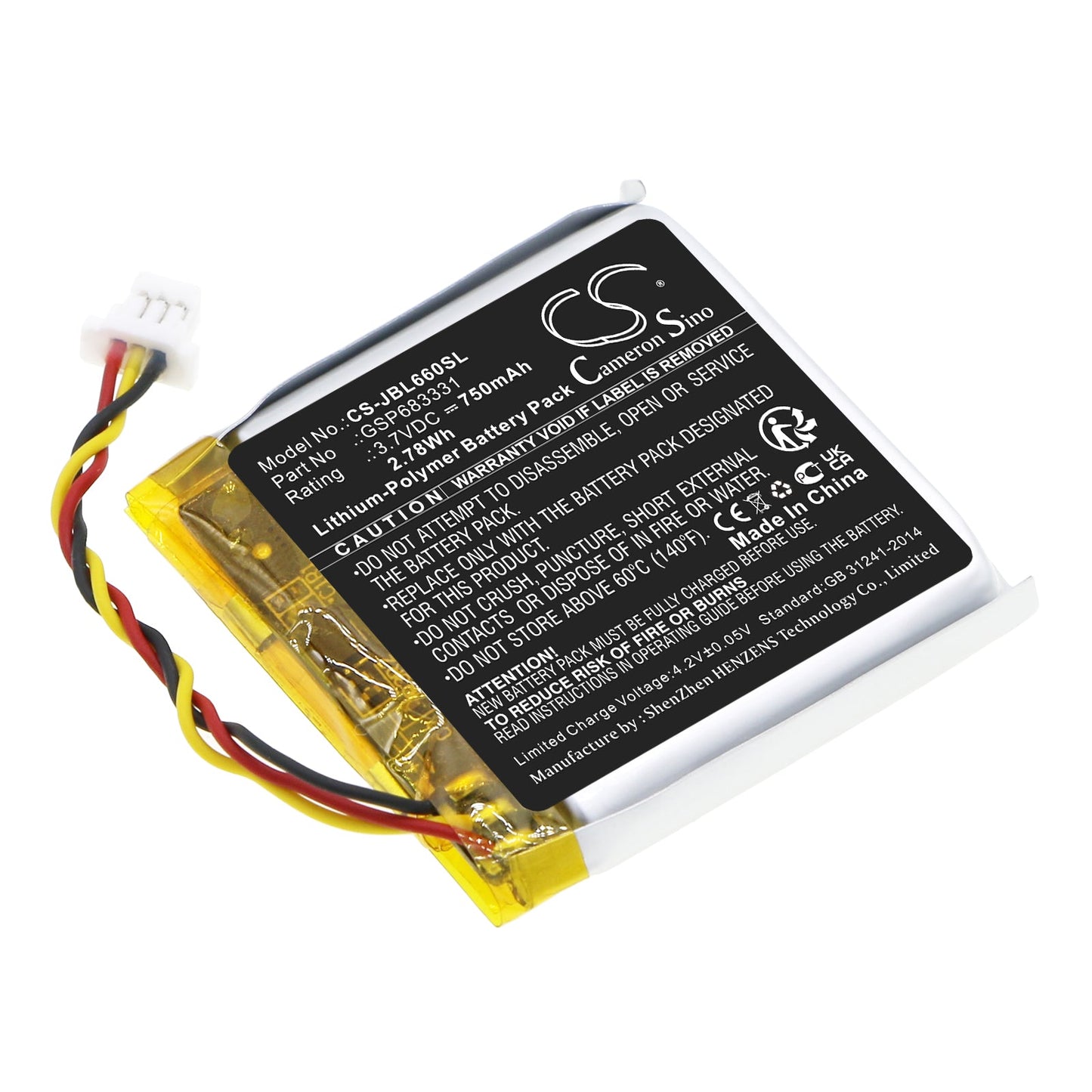 Replacement Battery for JBL  Live 660 – Wireless Headset – 750mAh / 2.78Wh / 3.7V