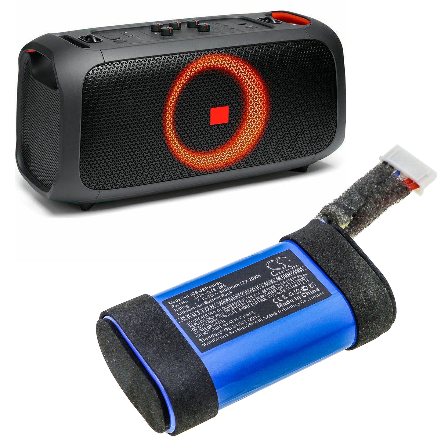 Replacement Battery for JBL  PartyBox On-The-Go – 3000mAh / 22.20Wh