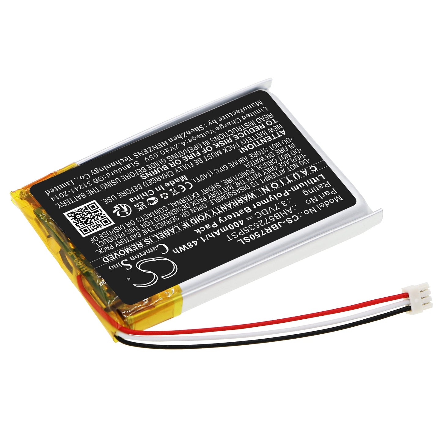 Replacement Battery for Jabra  Evolve 75 – Wireless Headset – 400mAh / 1.48Wh / 3.7V