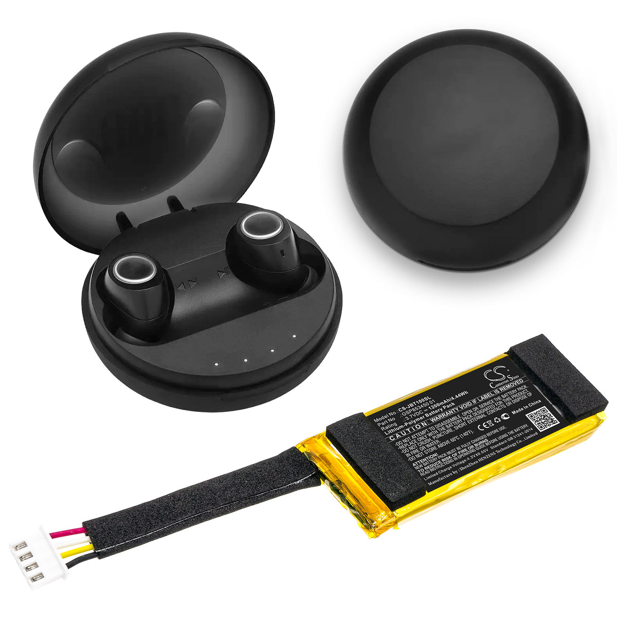 Replacement Battery for JBL Free Truly Charging Case – Wireless Headset – 1200mAh / 3.7V