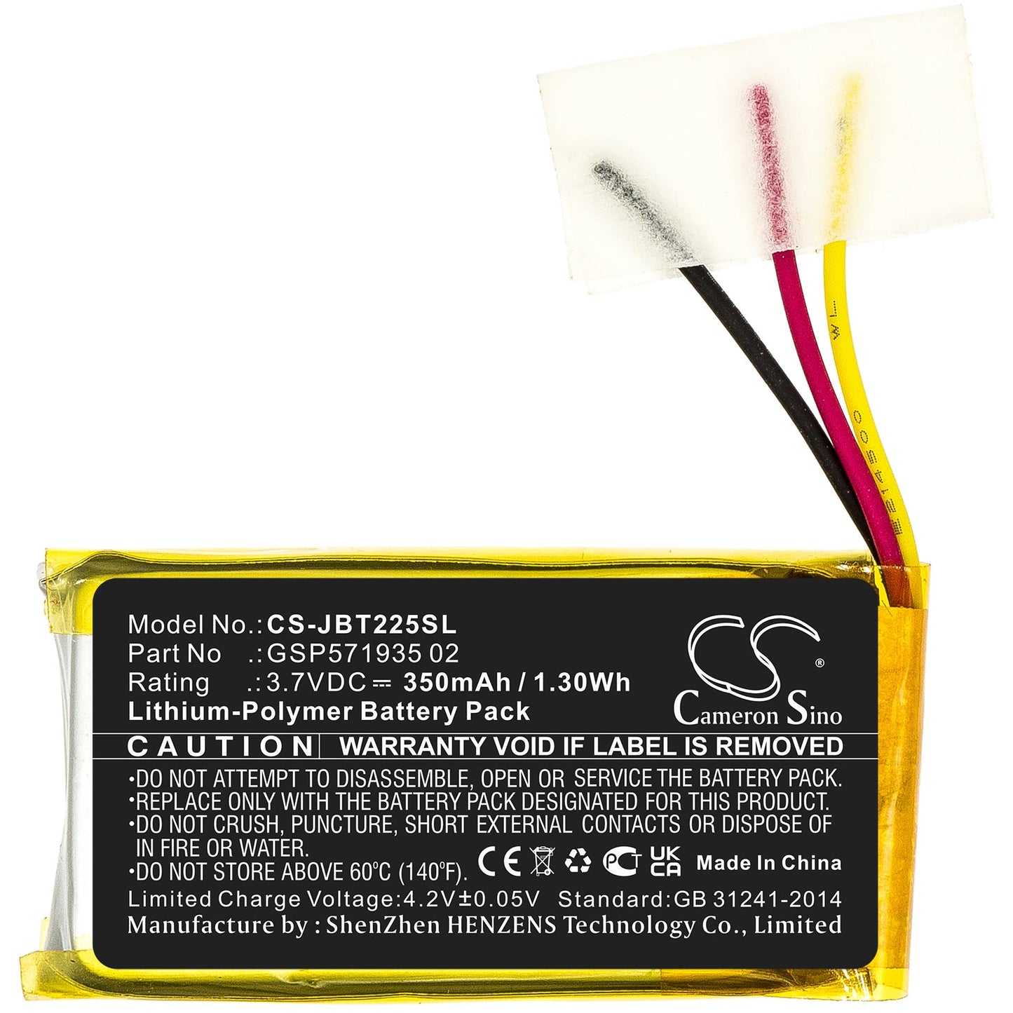 Replacement Battery for JBL  Tune 225 TWS Charging Case – Wireless Headset – 350mAh / 1.30Wh / 3.7V