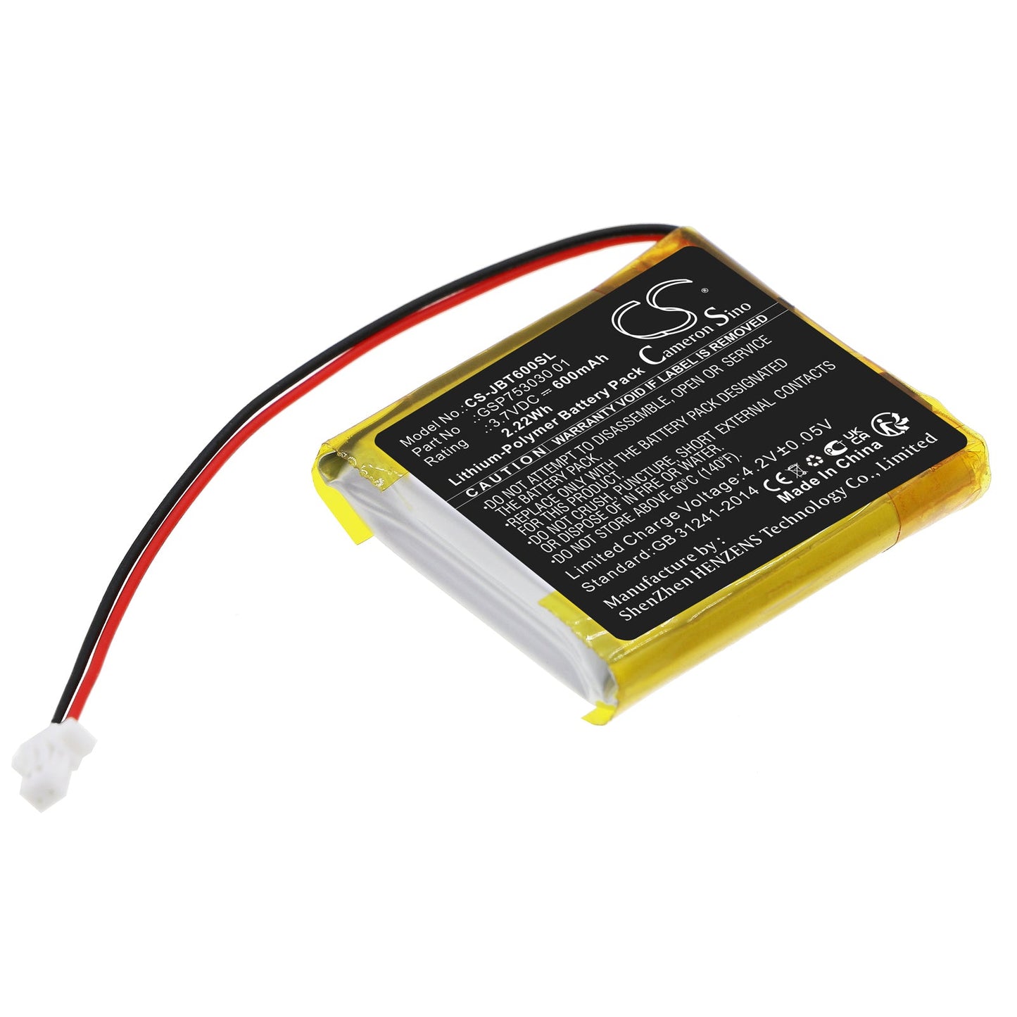 Replacement Battery for JBL  T600 BT – Speaker – 600mAh / 2.22Wh / 3.7V