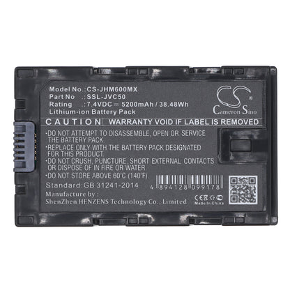 Replacement Battery for JVC GY-HMQ10 – Camera – 5200mAh / 7.4V