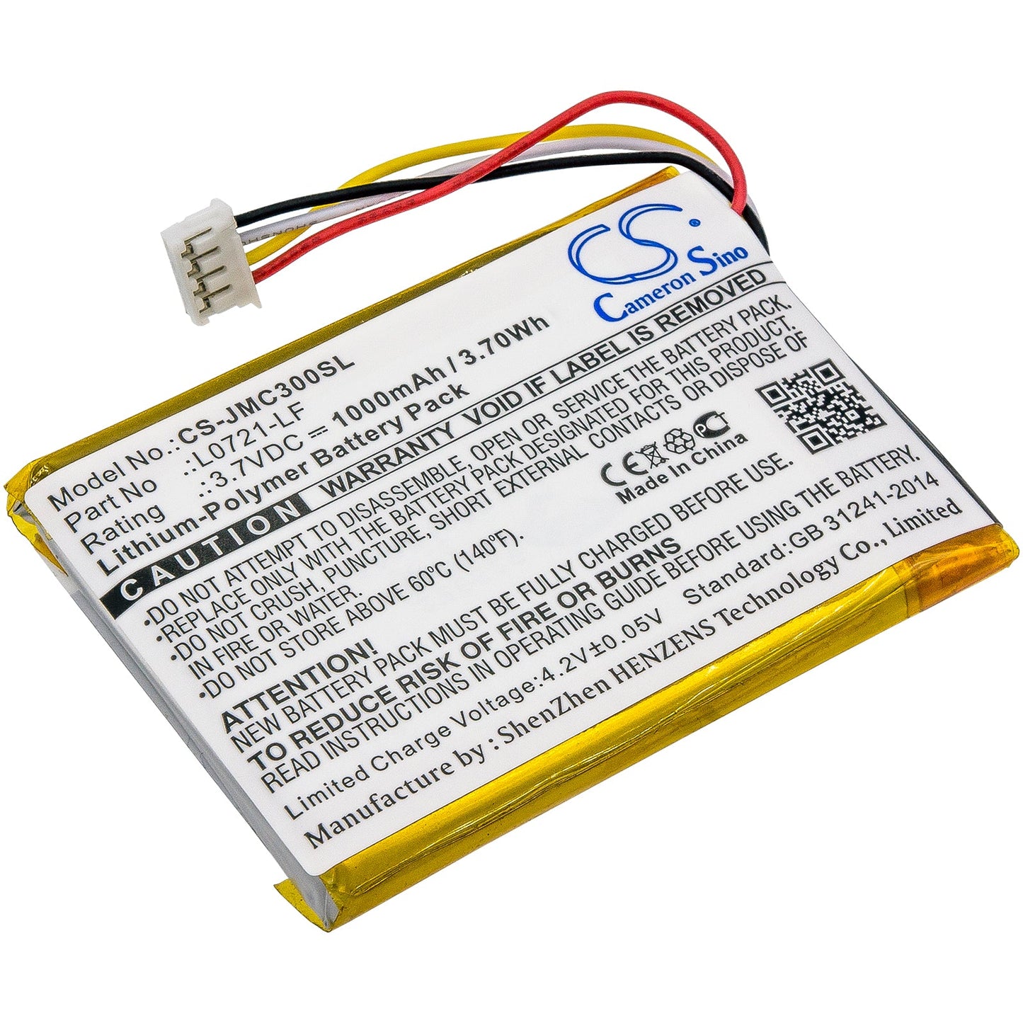 Replacement Battery for JBL  Clip 3 – Speaker – 1000mAh / 3.70Wh / 3.7V