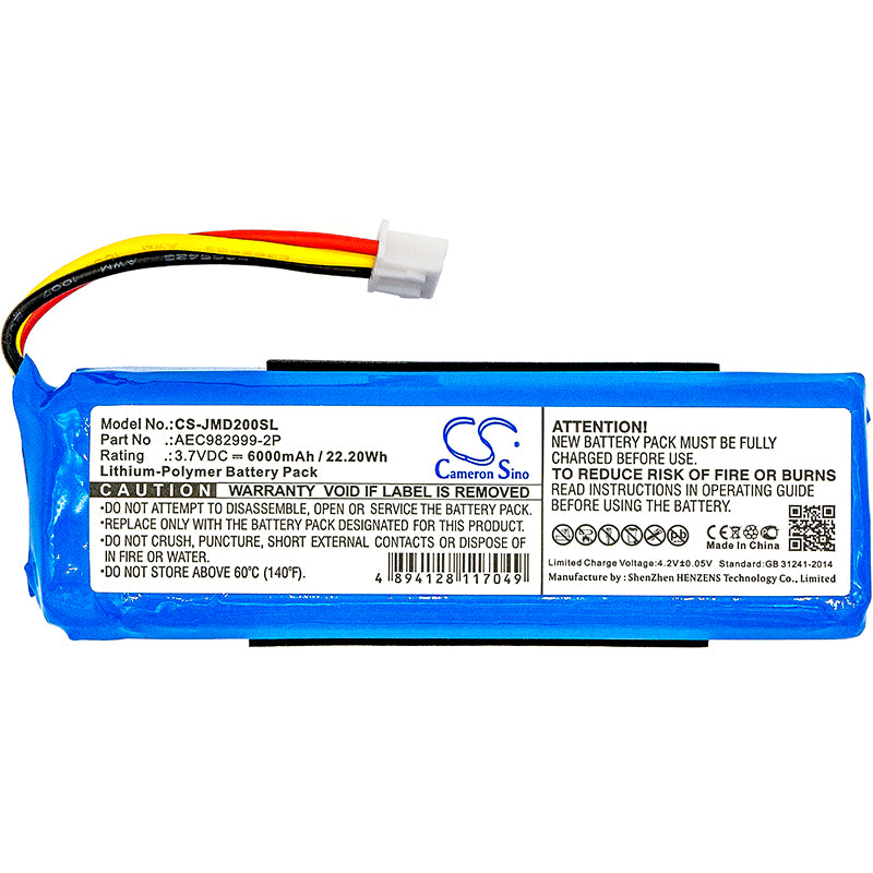 Replacement Battery for JBL  Charge – 6000mAh / 22.20Wh