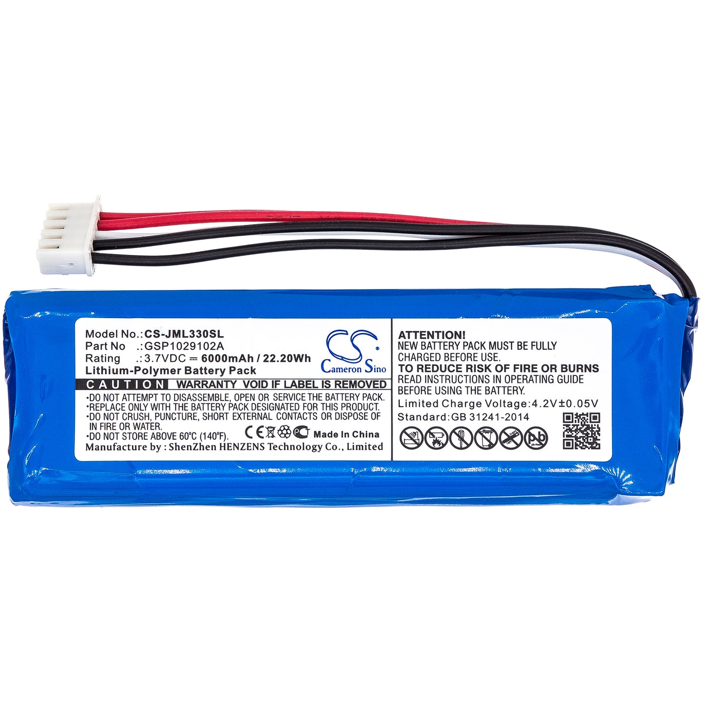 Replacement Battery for JBL  Charge 3 – 6000mAh / 22.20Wh