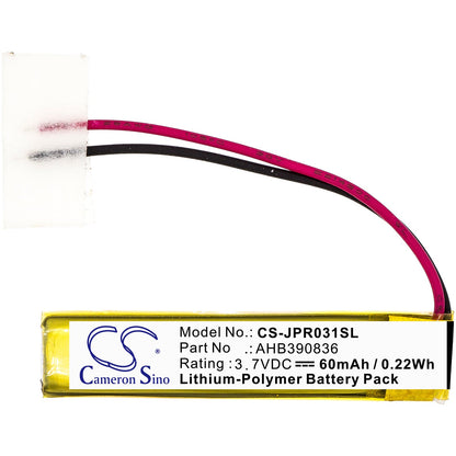 Replacement Battery for Jabra  100-55400000-02 – Wireless Headset – 60mAh / 0.22Wh / 3.7V