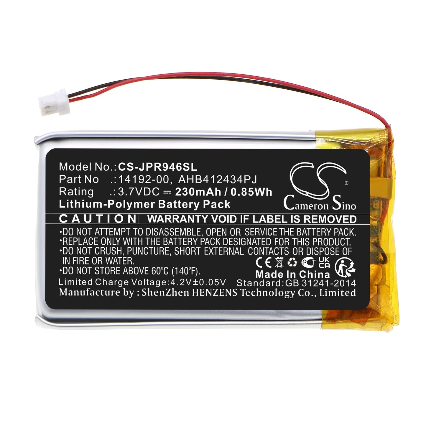 Replacement Battery for Jabra  Pro 9400 – Wireless Headset – 230mAh / 0.85Wh / 3.7V