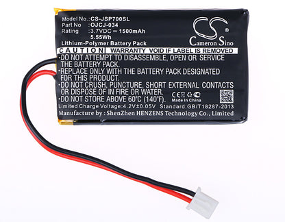 Replacement Battery for JVC  JVC SP-AD70-A – 1500mAh / 5.55Wh