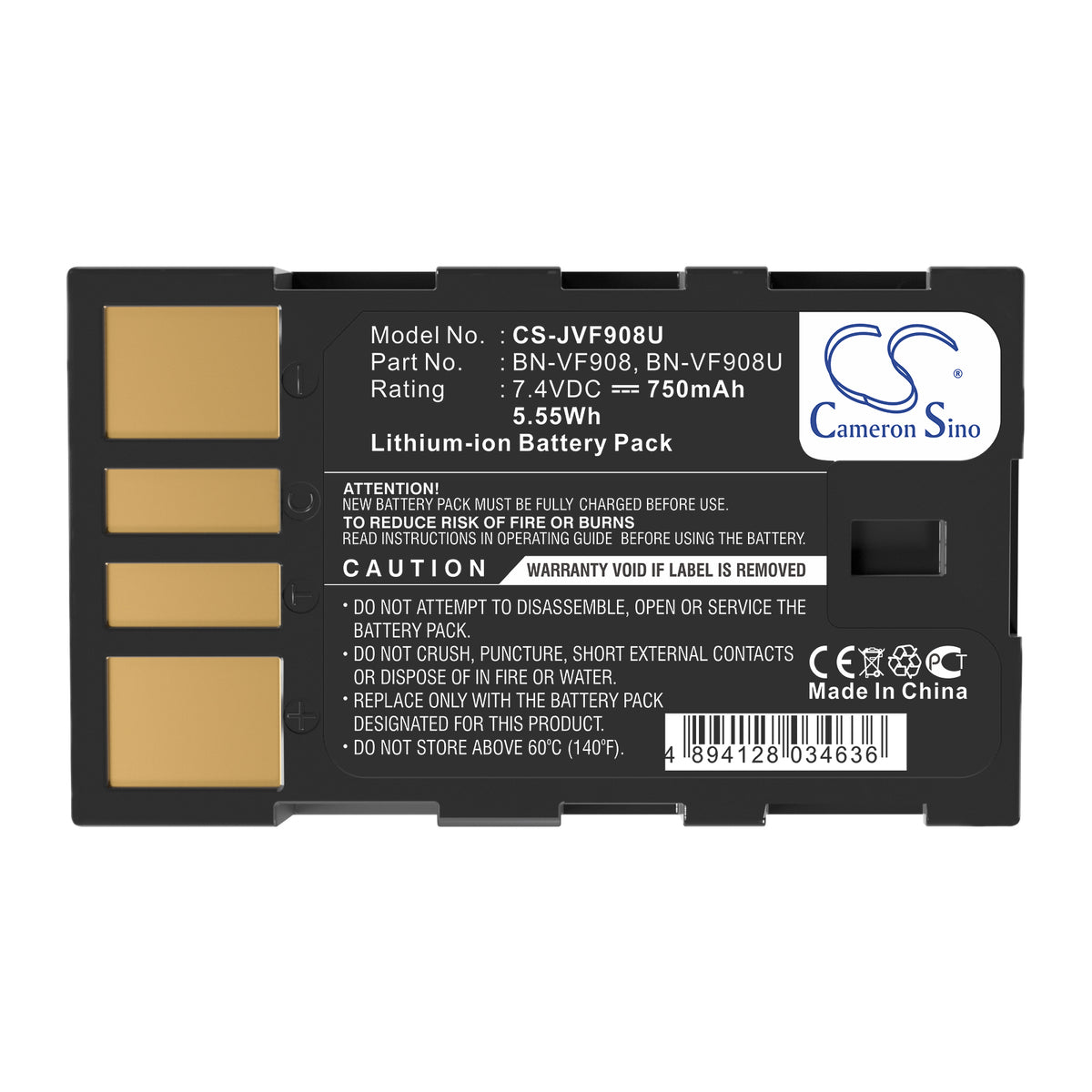 Replacement Battery for JVC GZ-X900 – Camera – 750mAh / 7.4V