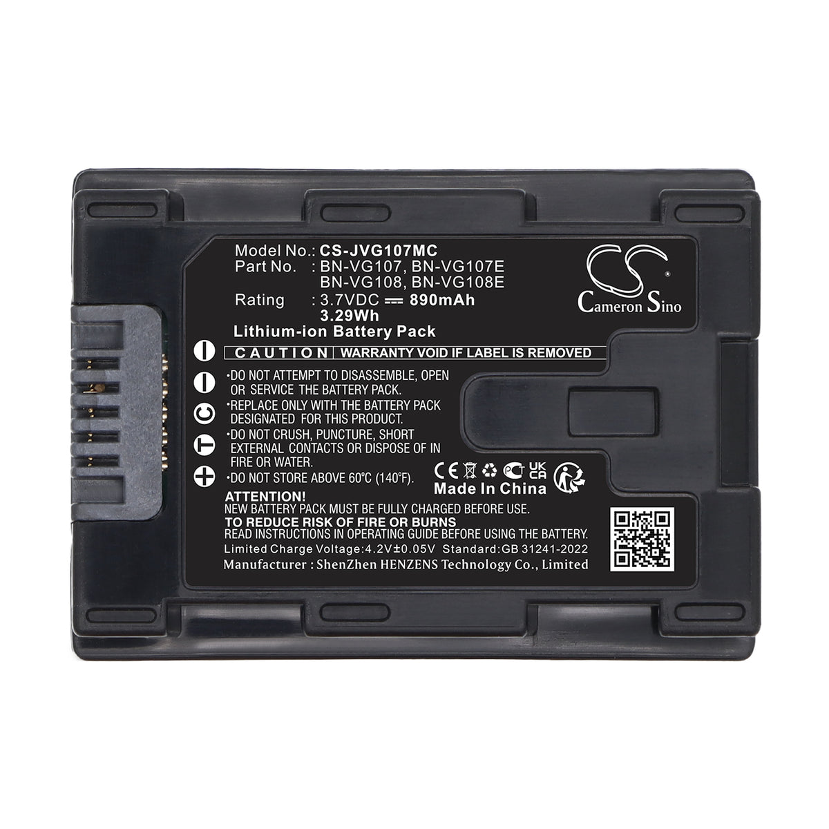 Replacement Battery for JVC GZ-HD620 – Camera – 890mAh / 3.7V