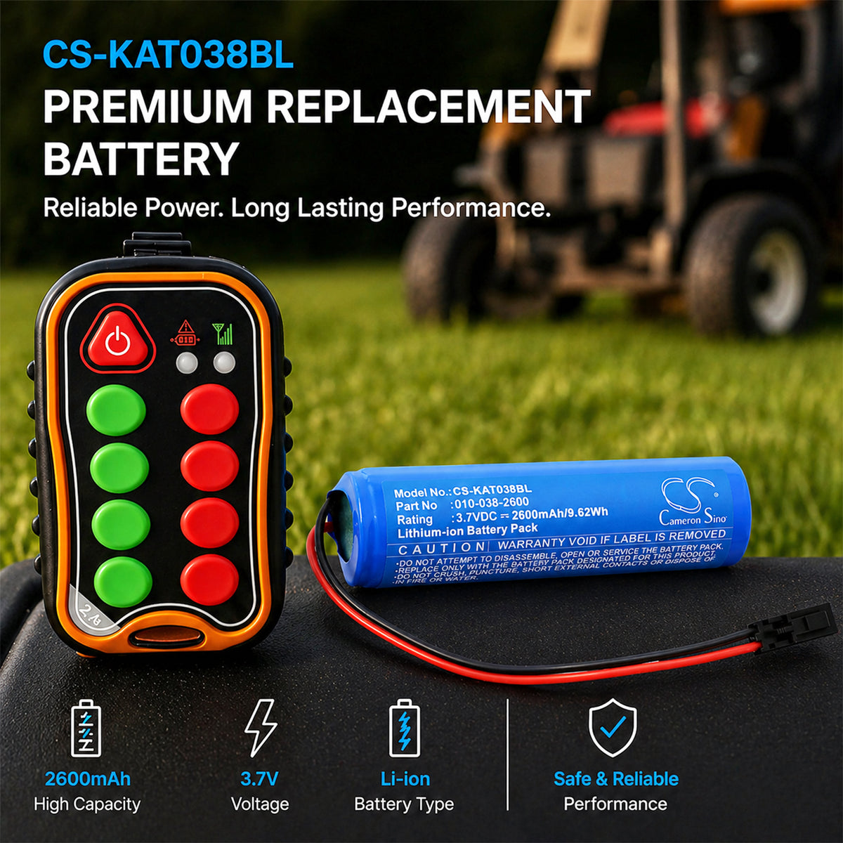 Replacement Battery for KAR-TECH 390322A – Crane Remote Control – 2600mAh / 3.7V