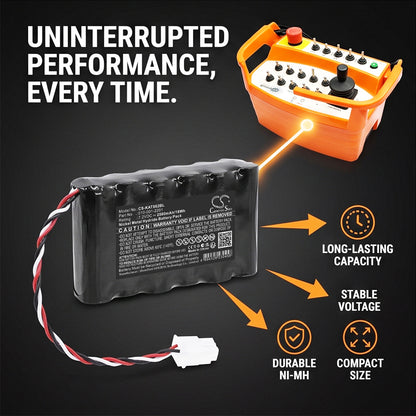 Replacement Battery for KAR-TECH 3B0752B Wireless Remote Transmitter Controller – Crane Remote Control – 2500mAh / 7.2V