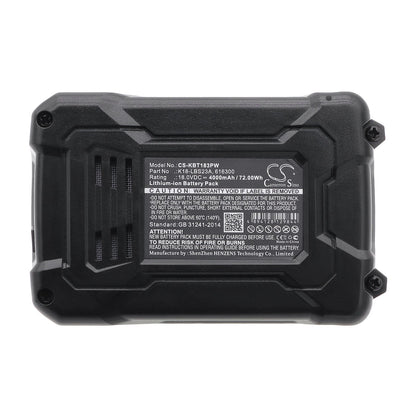 Replacement Battery for KOBALT  K18LD-26A – Power Tools – 4000mAh / 72.00Wh / 18.0V