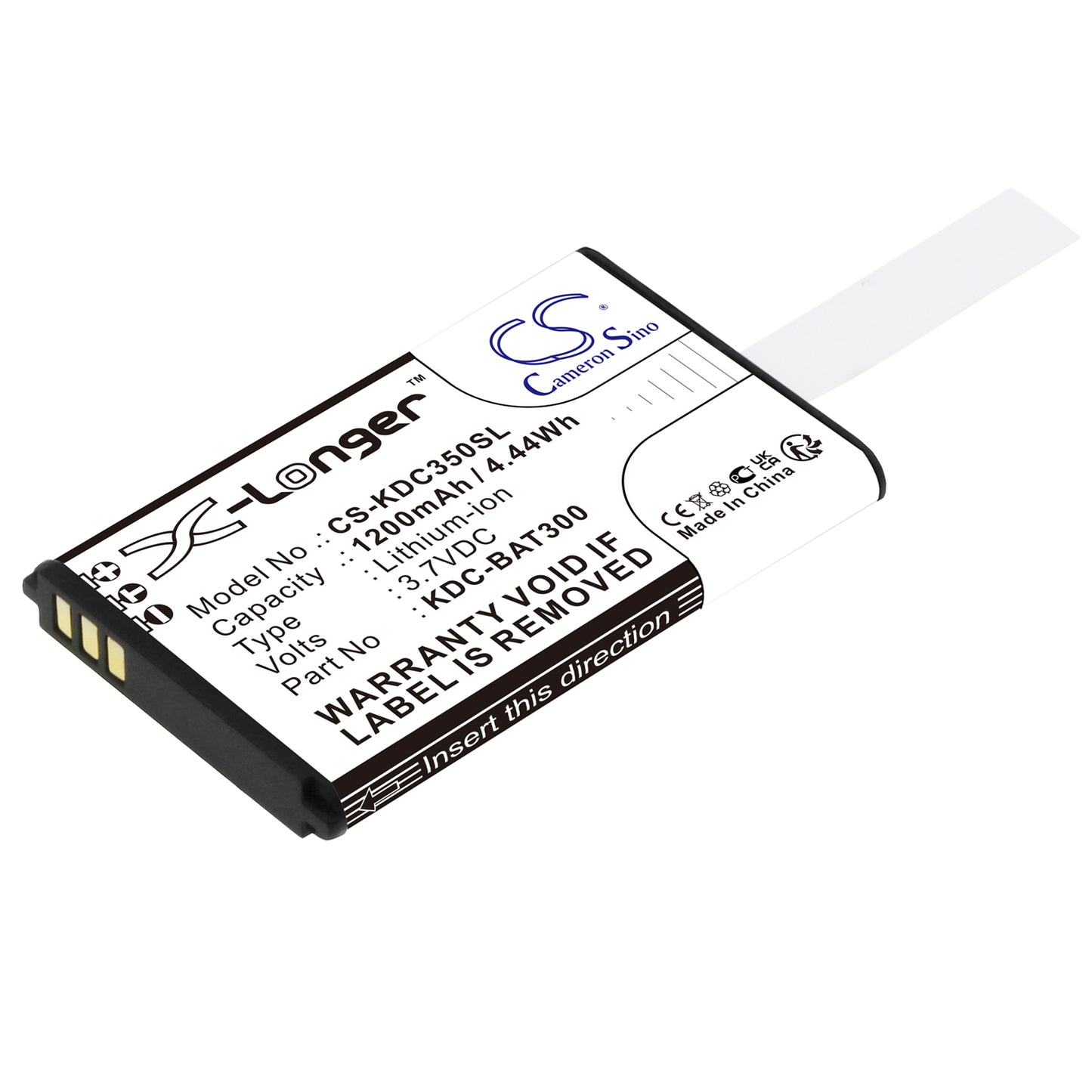 Replacement Battery for KOAMTAC KDC-300 – Barcode Scanner – 1200mAh / 3.7V - image 1