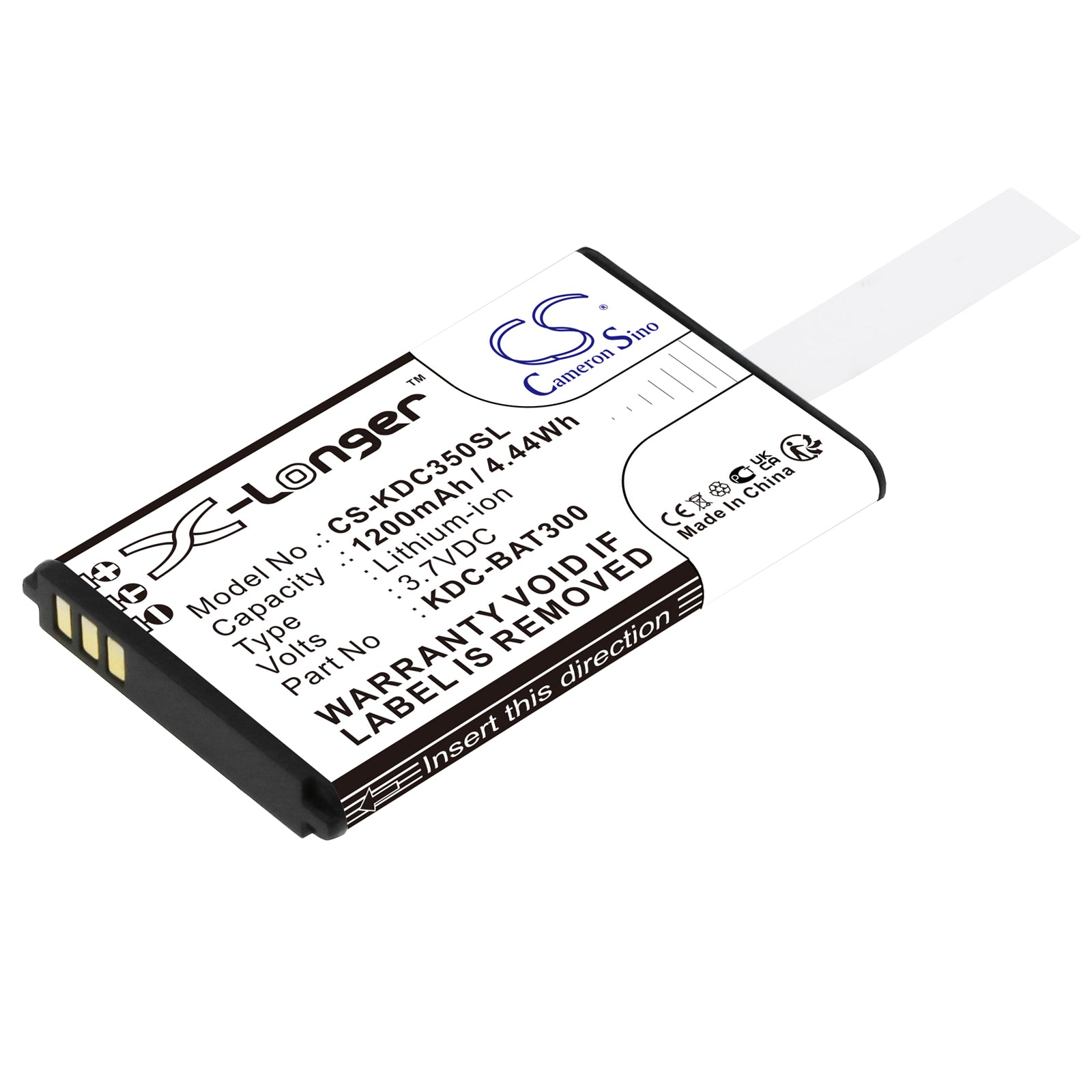 Replacement Battery for KOAMTAC KDC-300 – Barcode Scanner – 1200mAh / 3.7V - image 1