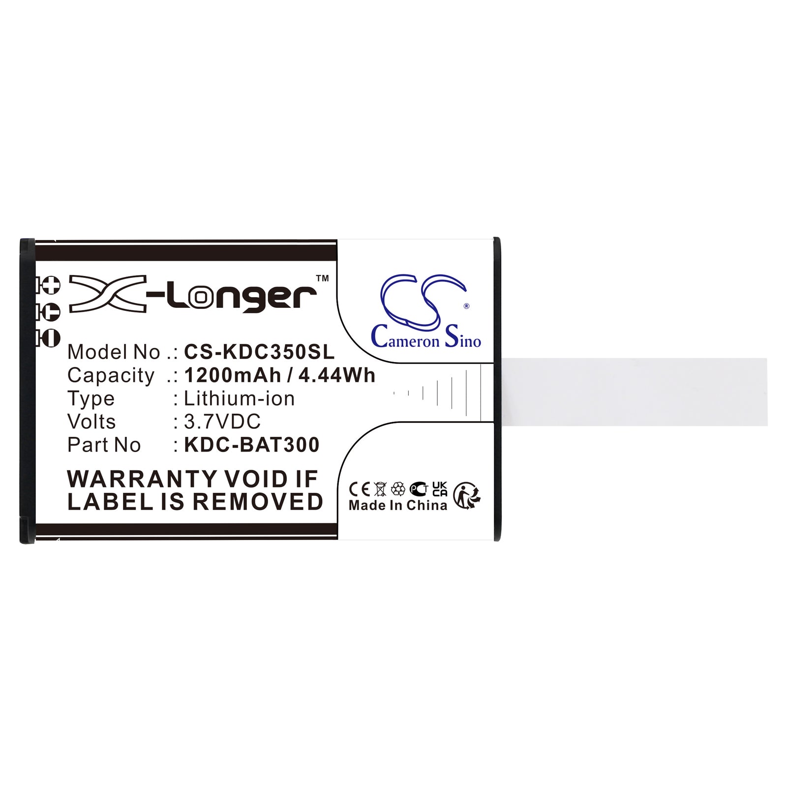 Replacement Battery for KOAMTAC KDC-300 – Barcode Scanner – 1200mAh / 3.7V - image 3