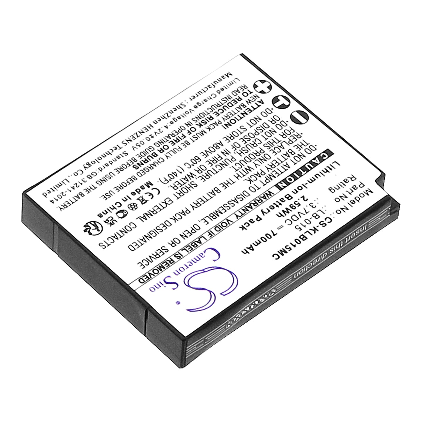Replacement Battery for KODAK  WPZ2 – Camera – 700mAh / 2.59Wh / 3.7V