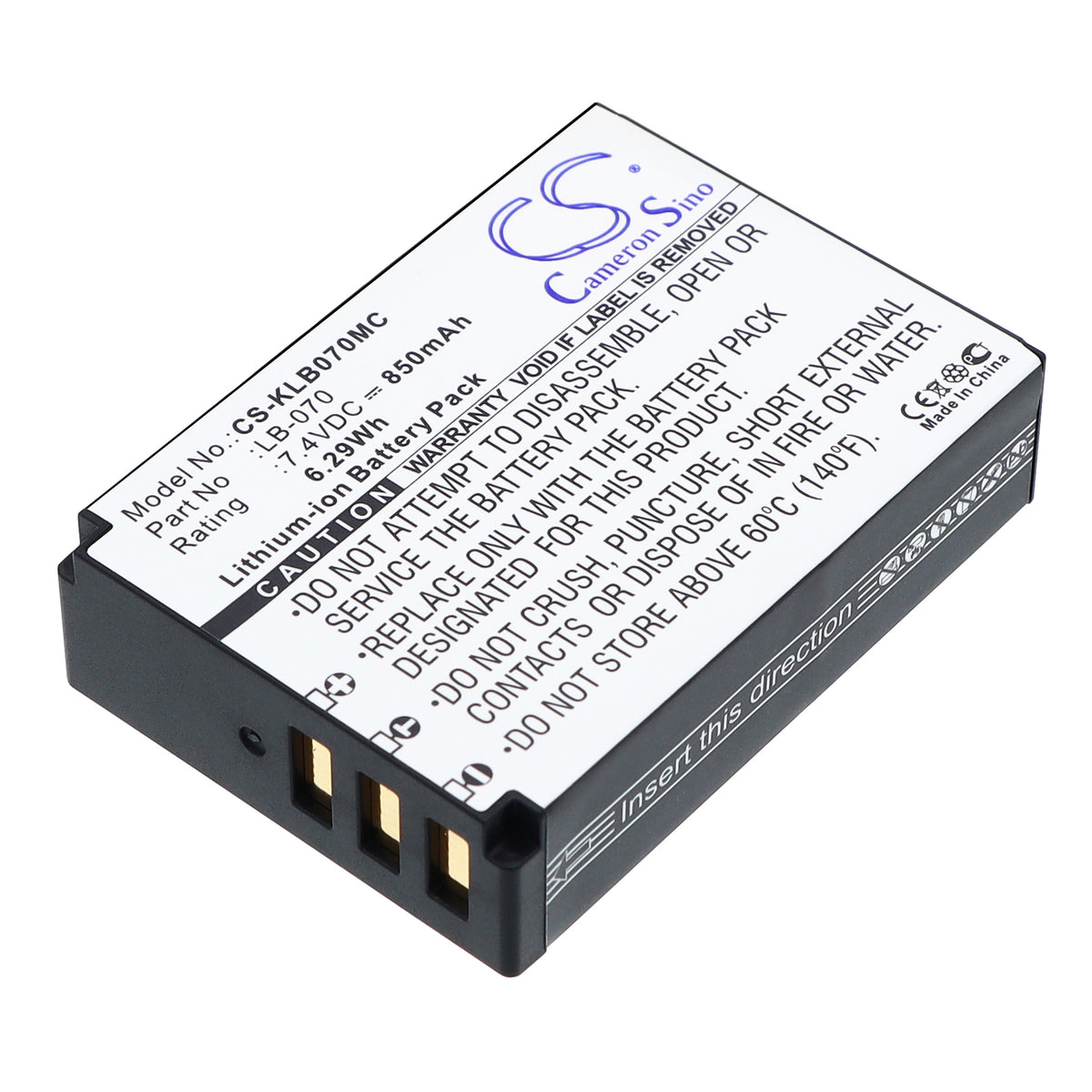 Replacement Battery for Kodak PIXPRO S1 – Camera – 850mAh / 7.4V
