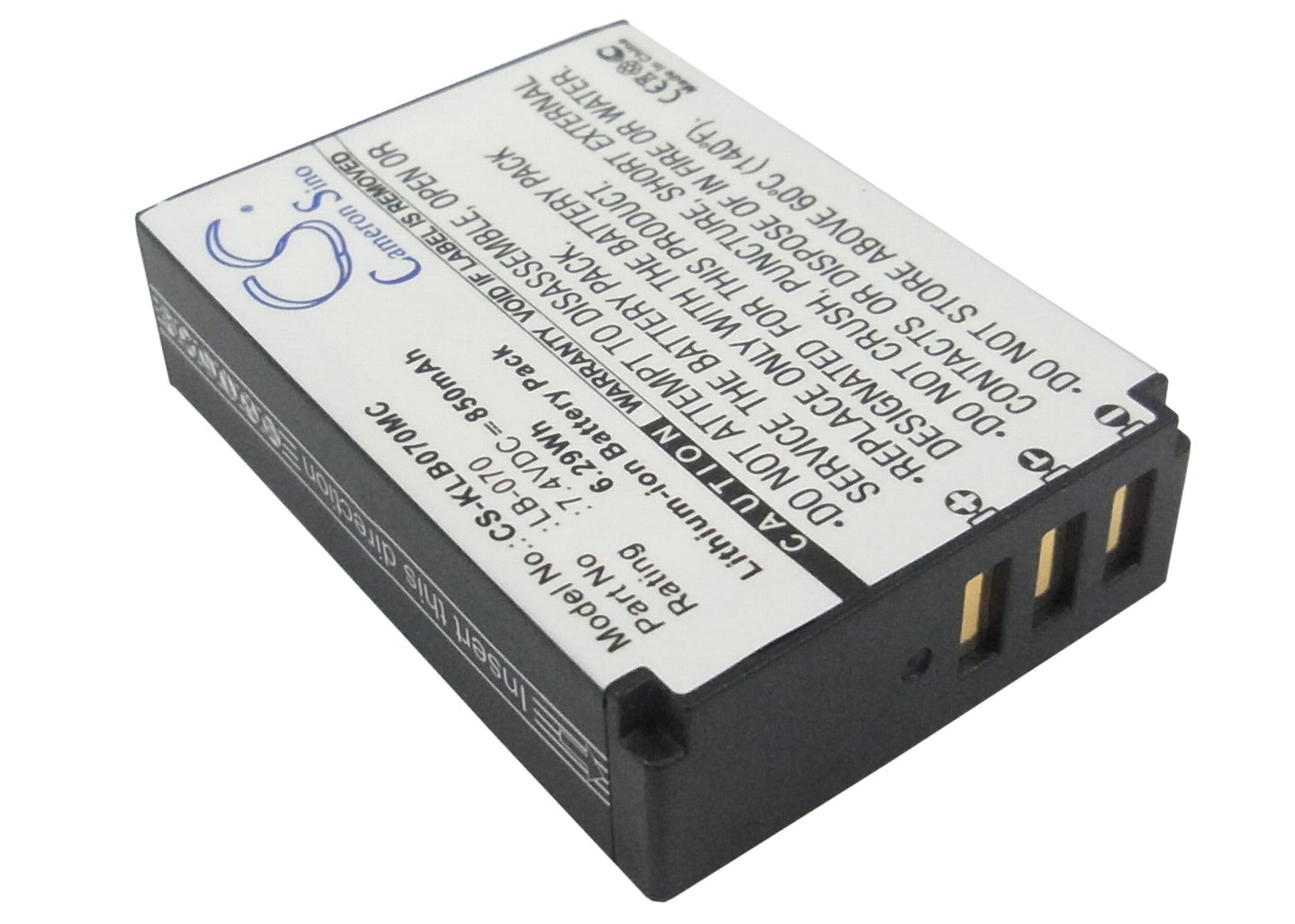 Replacement Battery for Kodak  Pixpro AZ651 – Camera – 850mAh / 6.29Wh / 7.4V