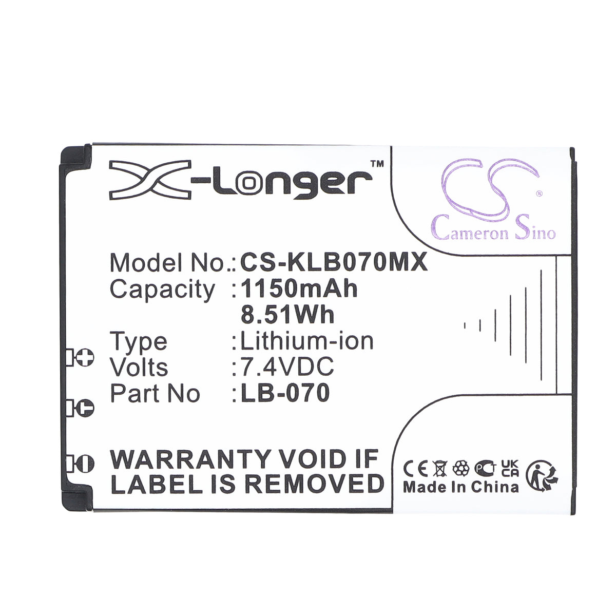 Replacement Battery for Kodak PIXPRO S1 – Camera – 1150mAh / 7.4V