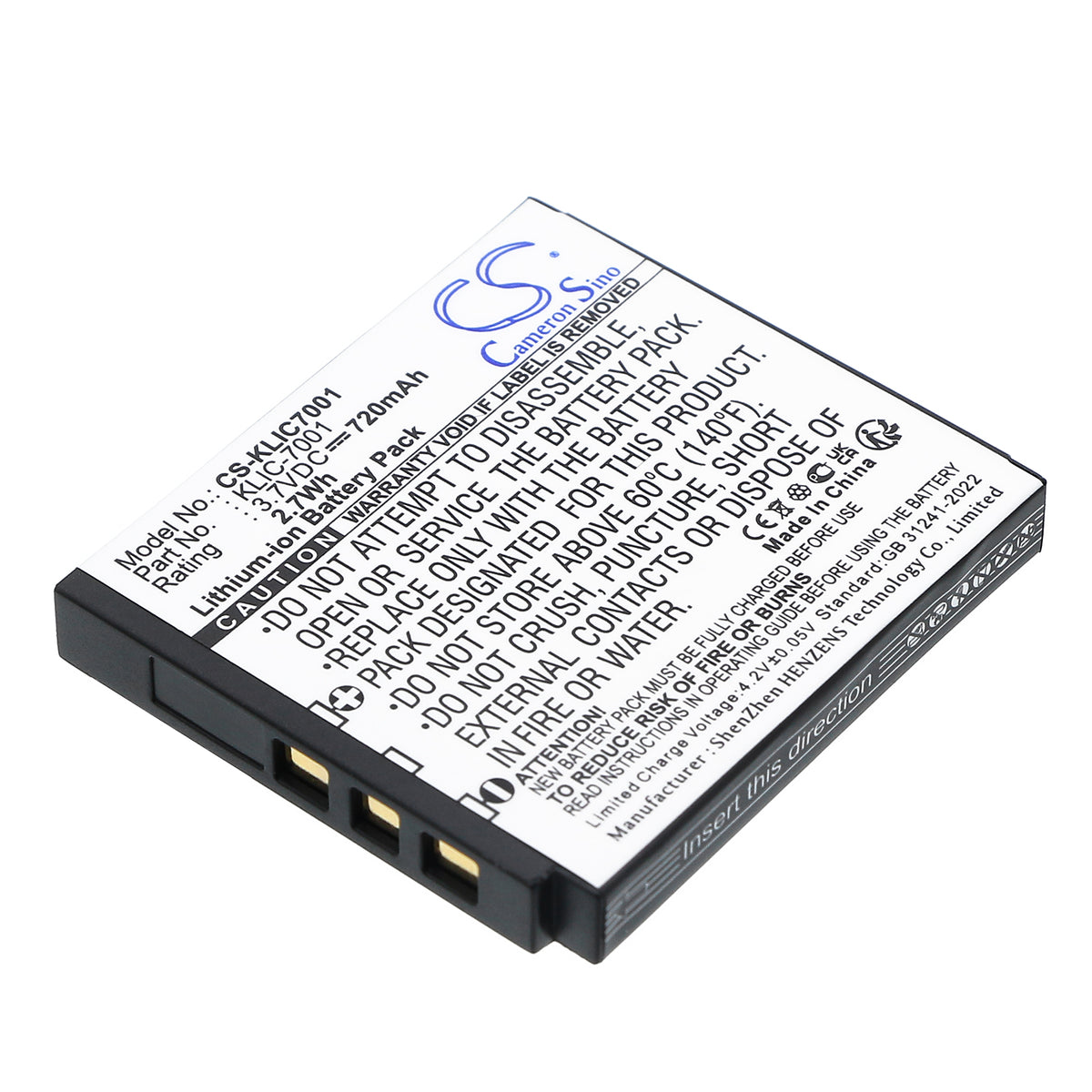 Replacement Battery for Kodak | Polaroid | Pamiel | Hitachi | Praktica | Ordro | Rollei | Medion | Winait | Jenoptik | Phisung | BenQ | Rich | DXG | O