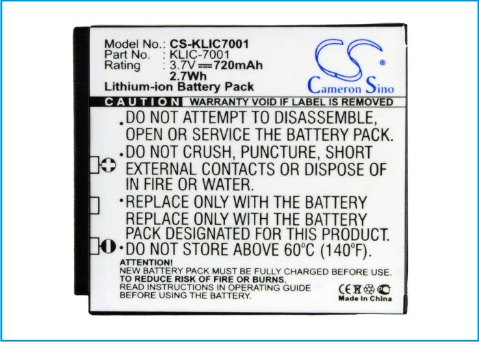 Replacement Battery for Hitachi  DZ-HV584E – Camera – 720mAh / 2.7Wh / 3.7V