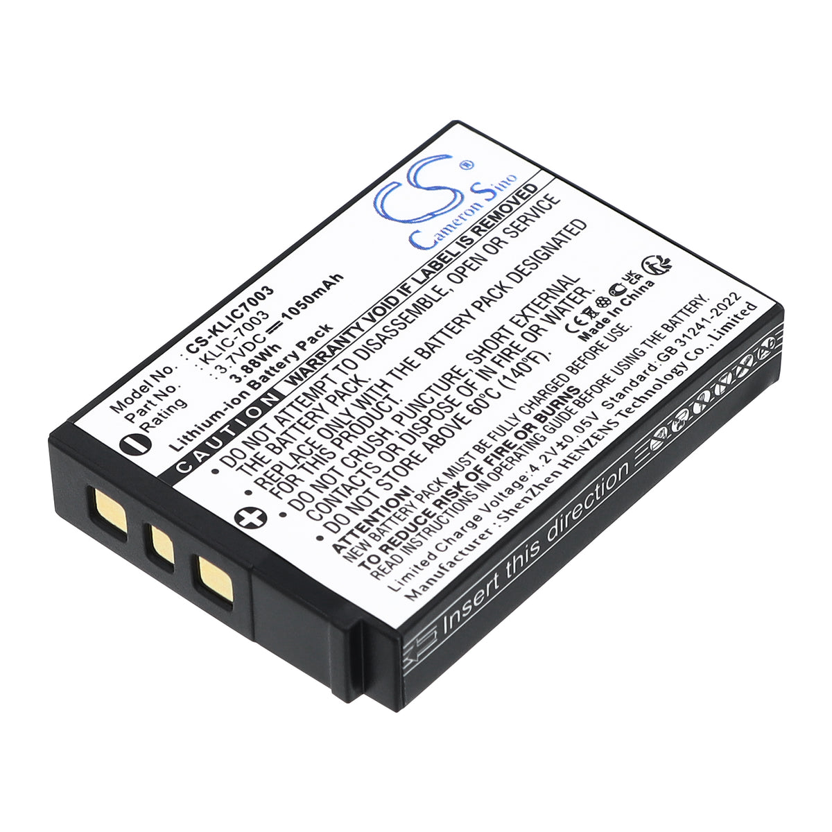 Replacement Battery for Kodak EasyShare M380 – Camera – 1050mAh / 3.7V