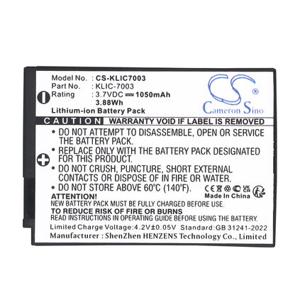 Replacement Battery for Kodak EasyShare M380 – Camera – 1050mAh / 3.7V