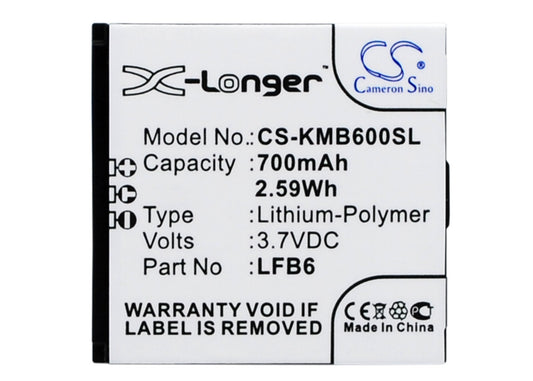 Replacement Battery for KAZAM Life B6 – Mobile, SmartPhone – 700mAh / 3.7V