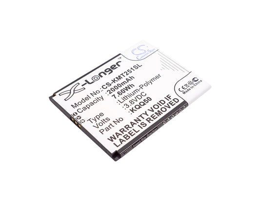 Replacement Battery for KAZAM Thunder2 5.0 – Mobile, SmartPhone – 2000mAh / 3.8V