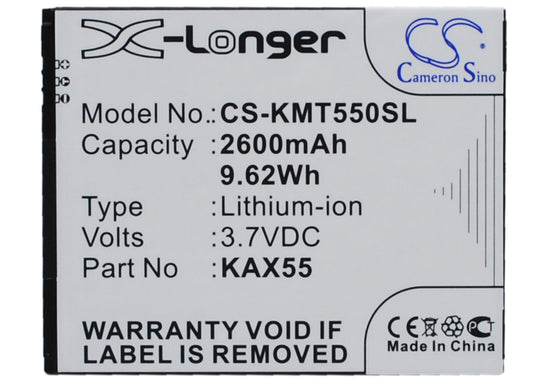 Replacement Battery for KAZAM Trooper X5.5 – Mobile, SmartPhone – 2600mAh / 3.7V