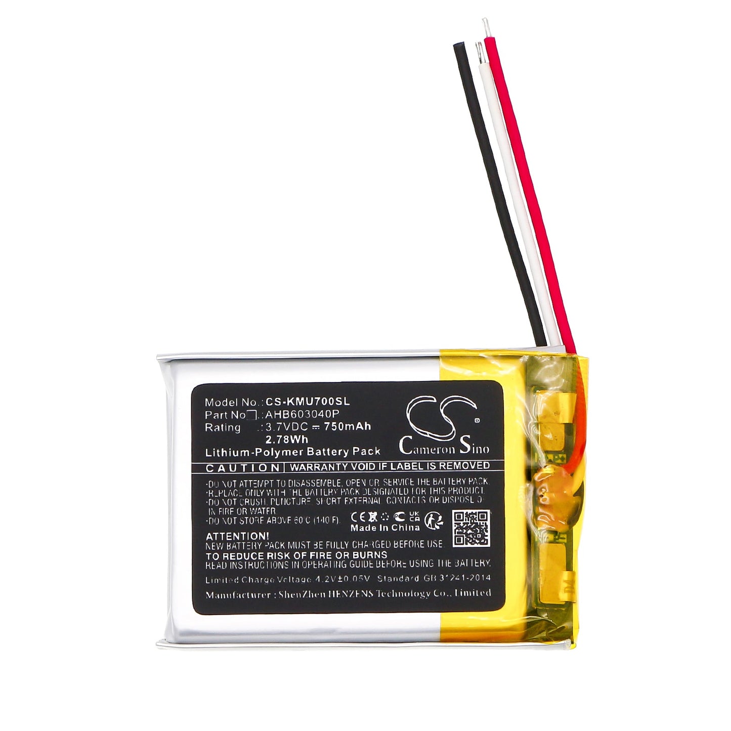 Replacement Battery for KEF  Mu7 – Wireless Headset – 750mAh / 2.78Wh / 3.7V