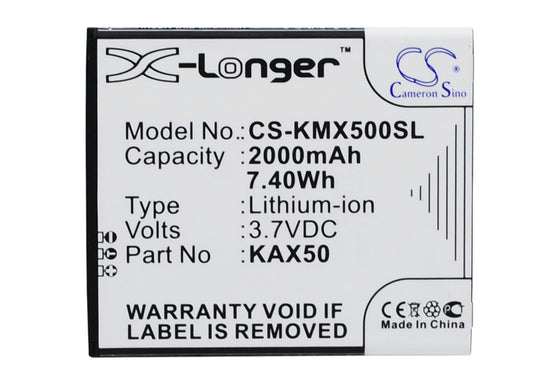 Replacement Battery for KAZAM Trooper X5.0 – Mobile, SmartPhone – 2000mAh / 3.7V