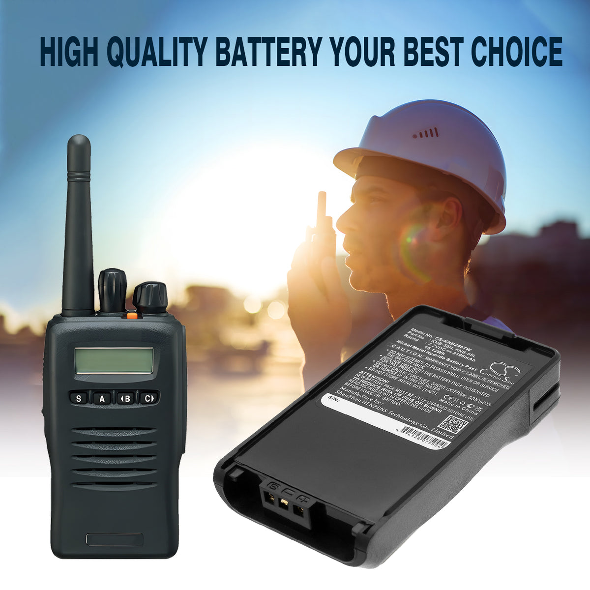 Replacement Battery for Kenwood TK-3140 – Two-Way Radio – 2100mAh / 7.2V