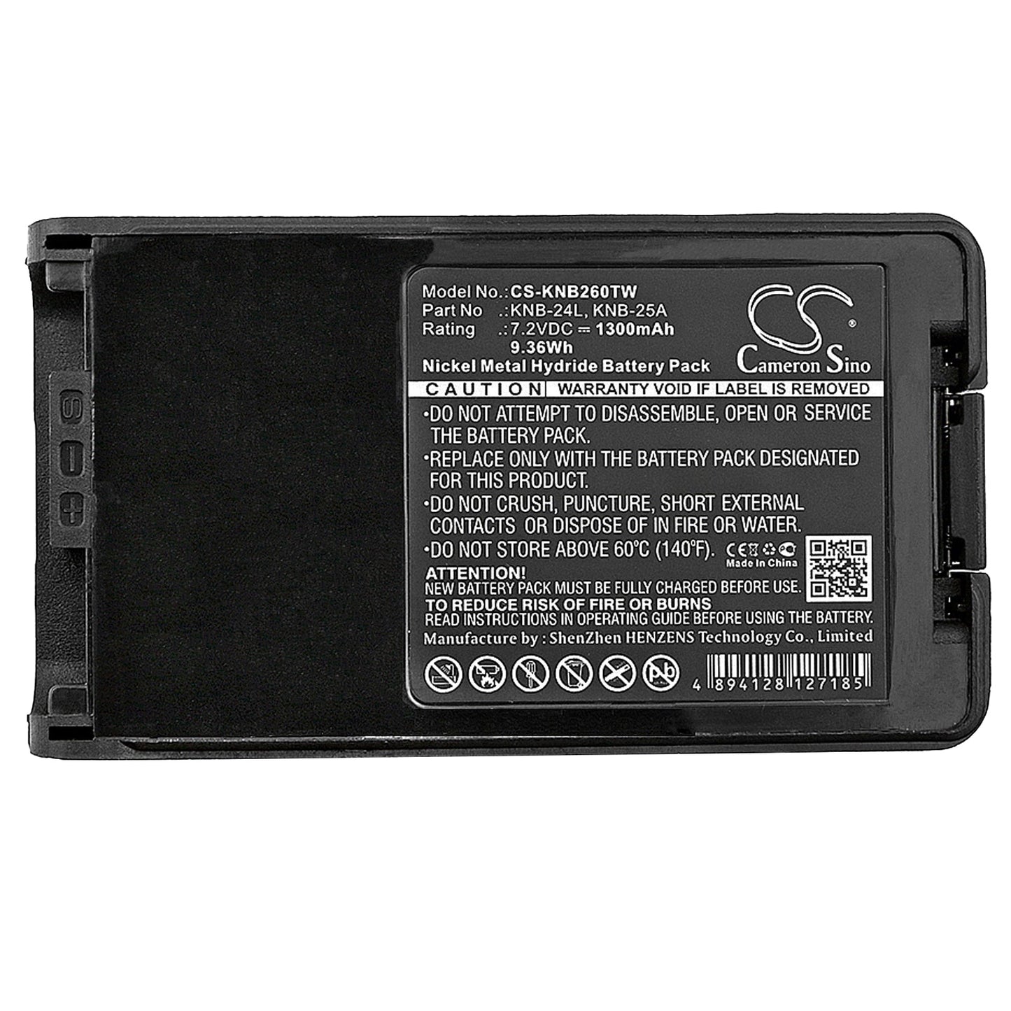 Replacement Battery for Kenwood  FTH1010 – Two-Way Radio – 1300mAh / 9.36Wh / 7.2V
