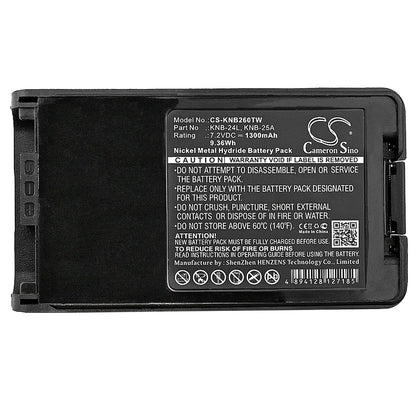 Replacement Battery for Kenwood  FTH1010 – Two-Way Radio – 1300mAh / 9.36Wh / 7.2V