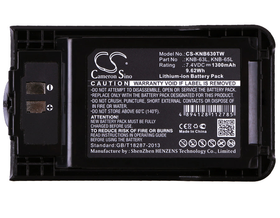 Replacement Battery for Kenwood  THK20 – Two-Way Radio – 1300mAh / 9.62Wh / 7.4V
