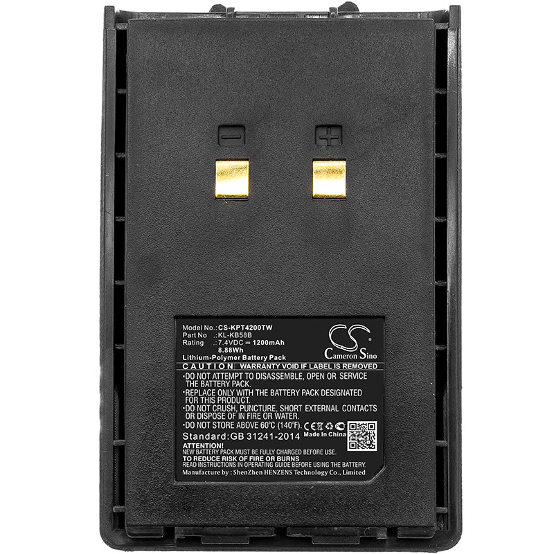 Replacement Battery for Kirisun  PT4200 – Two-Way Radio – 1200mAh / 8.88Wh / 7.4V