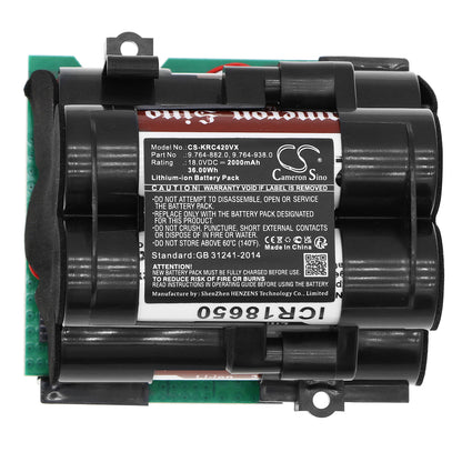 Replacement Battery for Karcher 064200, VC 4i, VC 4i Cordless, – 2000mAh / 36.00Wh