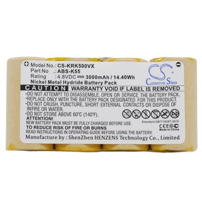 Replacement Battery for KARCHER  1.258-116.0, 1.258-409.0, 50 DISPLAY 35, BF9900, K5.0 1.258-101.0, K5.0 1.258-103.0, K5.0 1.258-106.0, K5.0 12581160, K5.0 Amway 12581110, K5.0 DISPLAY 10 EL 12583190, K5.0 Display 10-EL 1.258-319.0, K5.0 MO 12581120, ...