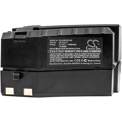 Replacement Battery for Karcher  1.258-505.0, 12585050, 1258-5050, K55 Cordless Electric Broom, KC55, KC55 Plus Vacuum – 3000mAh / 14.40Wh