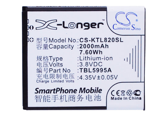 Replacement Battery for K-Touch L820 – Mobile, SmartPhone – 2000mAh / 3.8V