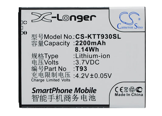 Replacement Battery for K-Touch T93 – Mobile, SmartPhone – 2200mAh / 3.7V