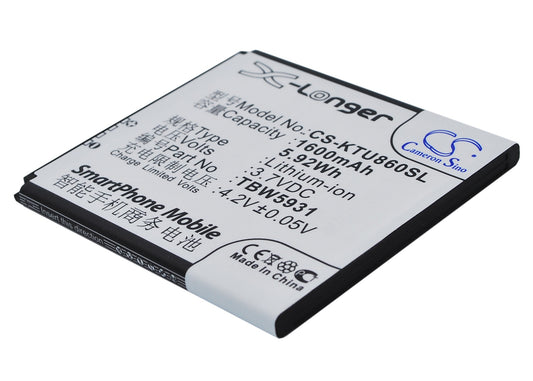 Replacement Battery for K-Touch | Highscreen U86 – Mobile, SmartPhone – 1600mAh / 3.7V
