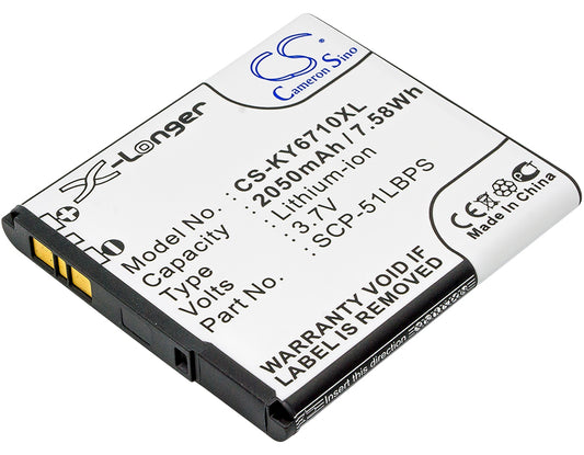Replacement Battery for Kyocera E6710 – Mobile, SmartPhone – 2050mAh / 3.7V
