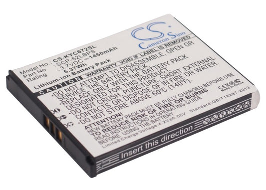 Replacement Battery for Kyocera Hydro XTRM – Mobile, SmartPhone – 1450mAh / 3.7V
