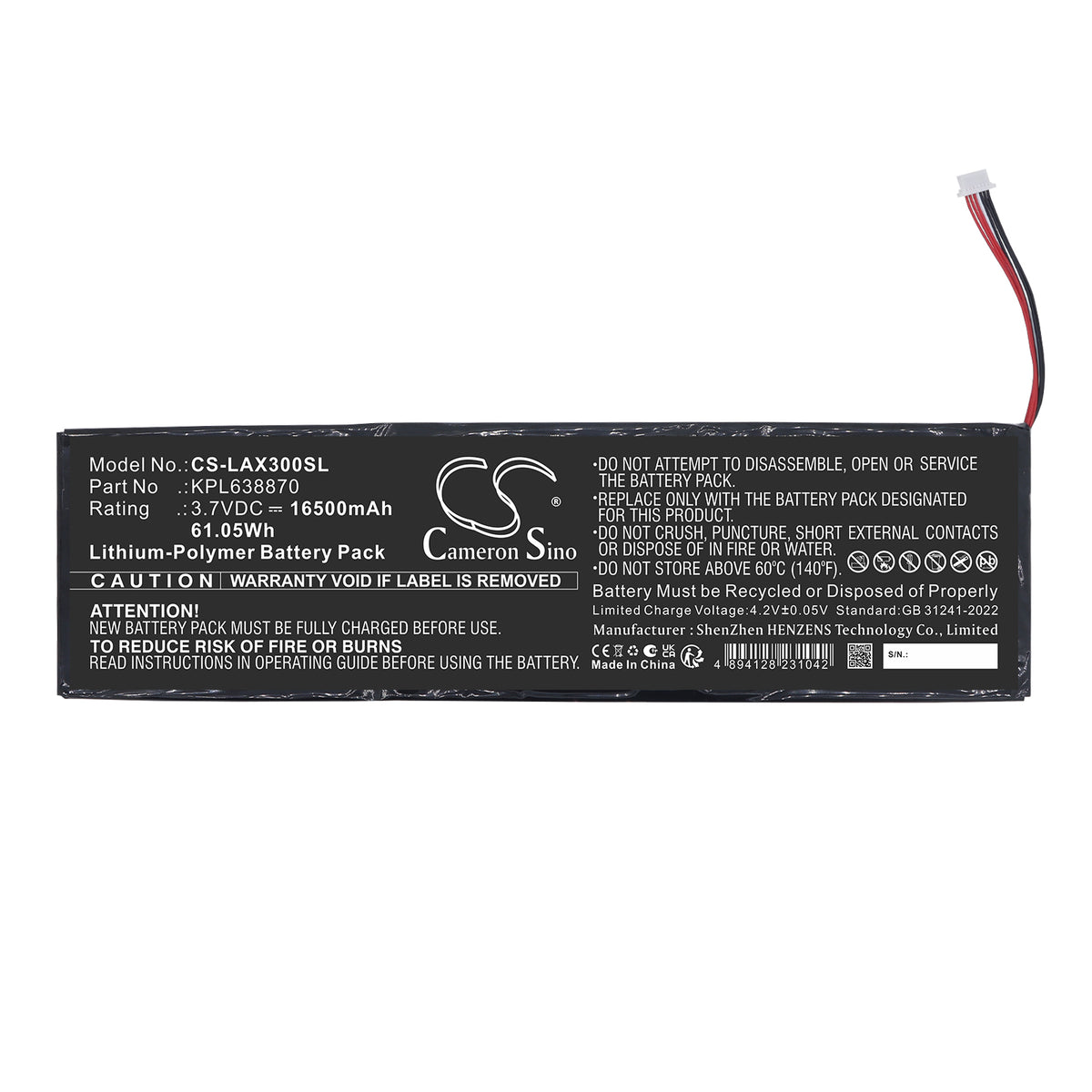 Replacement Battery for Launch X-431 PAD 3 – Diagnostic Scanner – 16500mAh / 3.7V