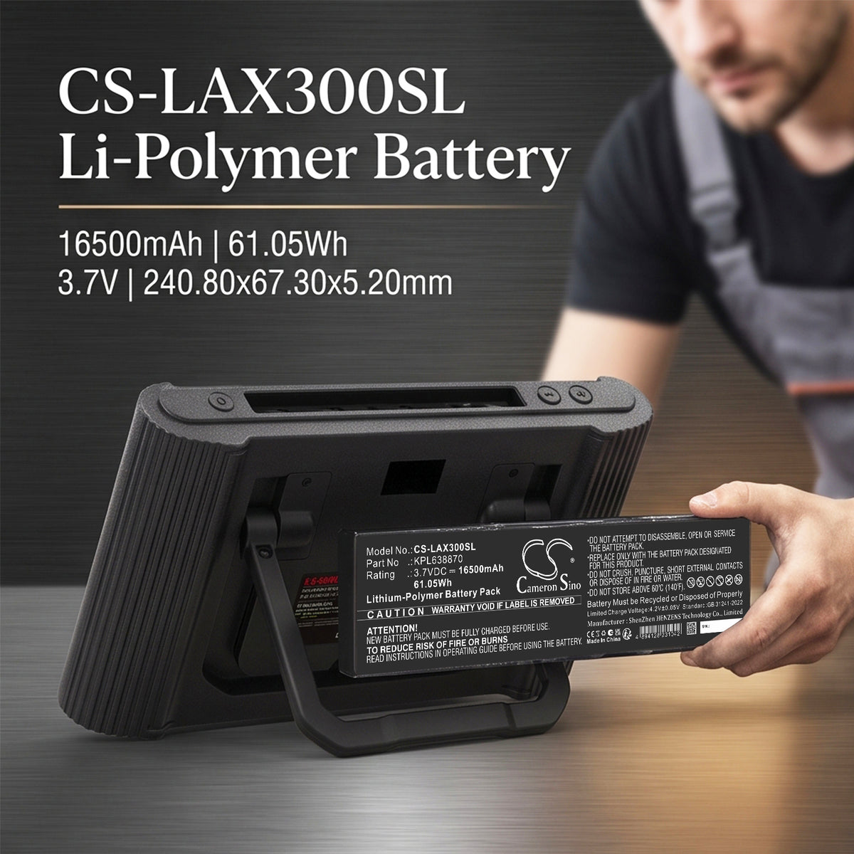 Replacement Battery for Launch X-431 PAD 3 – Diagnostic Scanner – 16500mAh / 3.7V