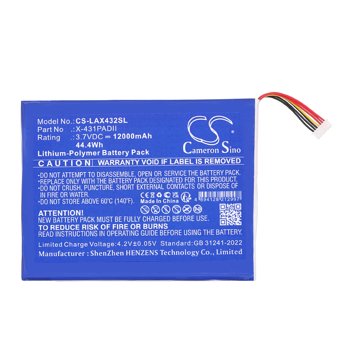 Replacement Battery for Launch Diagnostic Scanner X431 Pad 2 – Diagnostic Scanner – 12000mAh / 3.7V